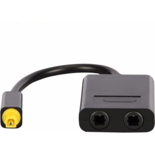 Dual Port Toslink Digital Optical one divide into two Audio patch cord Splitter Fiber Optic Audio Cable 1 In 2 Out