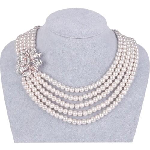 HOWAWAY 5 rows pearl necklace fashion jewelry making design handmade decorations mothers day gift halloween christmas gift