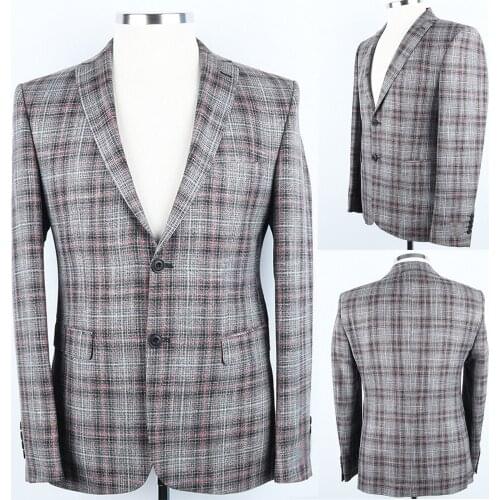 Classic Check Men Tuxedos Handsome Custom Made Casual Formal Blazer New Business Wedding Party Prom 1 Piece