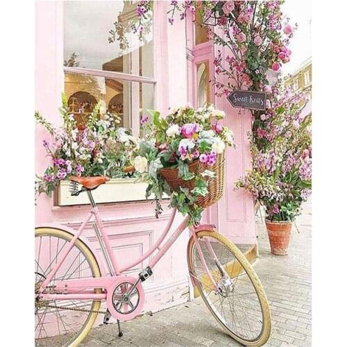 Paint By Numbers For Adults,DIY Painting Kit For Beginners,Bicycle Acrylic Painting Is Suitable For Living Room