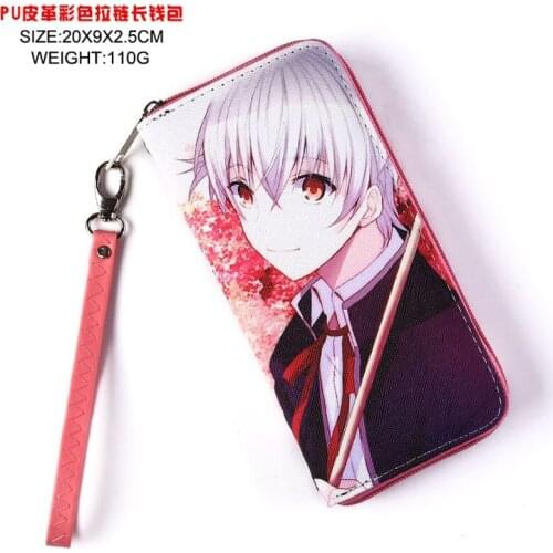 Anime K Colorful Lovely PU Leather Wallet with Zipper Isana Yashiro Card Holder Purse for Men Women Money Bag