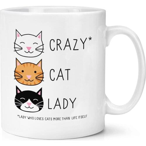 CRAZY CAT LADY CUP Kitten Funny Novelty Tea Coffee MUG