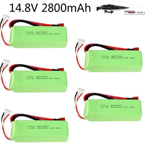 Lipo Battery For FT010 FT011 RC toys boat parts 14.8V 2800mah 4S high capacity RC toys battery 14.8 V 30C 803496 T Plug battery