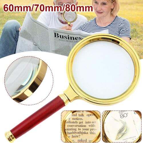Handheld Jewelry Classic 10X Magnifier Magnifying Glass Loop Loupe Reading 80mm 70mm 60mm