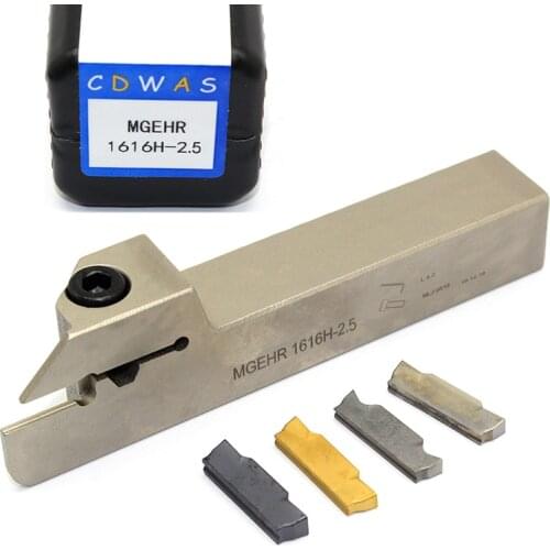 MGEHR1616H 2.5 1PC White Grooving Turning Tool Holder +MGGN MGMN 250 PC9030 NC3020 H01 10PCS Carbide Inserts CNC Lathe Tools Set