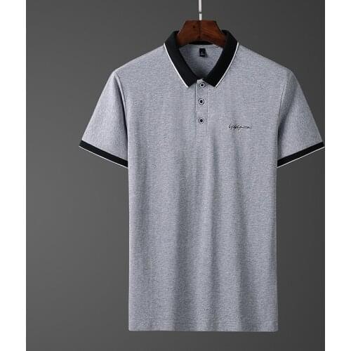 Mens Polo Shirts with Short Sleeve Summer Mens Polo Shirt Thin Mens Korean Version of The Lapel Solid-colored Body-building