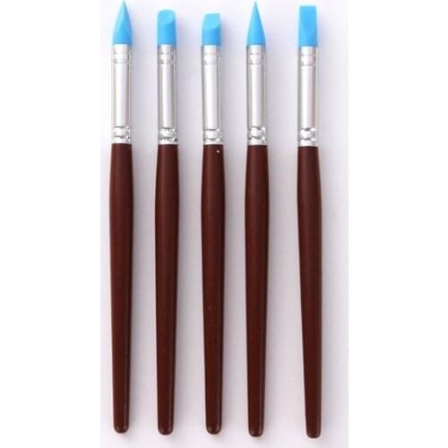 New 5pcs/set Clay Sculpting Pen 2019 Hot Sell Wax Carving Pottery Tools Soft Rubber Head Modeling Sculpture Pen Accessories