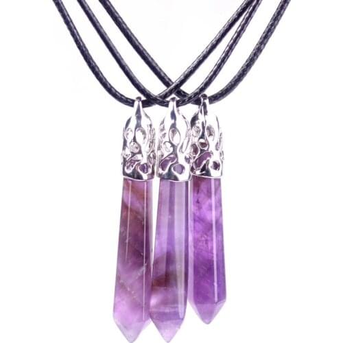 Wholesale lots 10 sets Ladies Classical Pink Quartz Crystal stone Hexagon Pendulum Beads Column Pendant