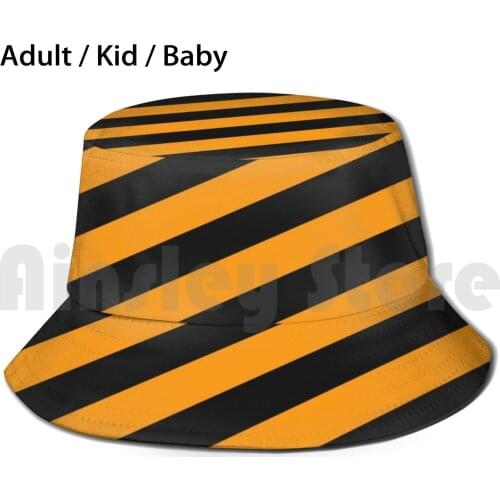 Hull City Amber And Black Angled Stripes Bucket Hat Adult kid baby Beach Sun Hats Hull City Tigers East Riding Humber