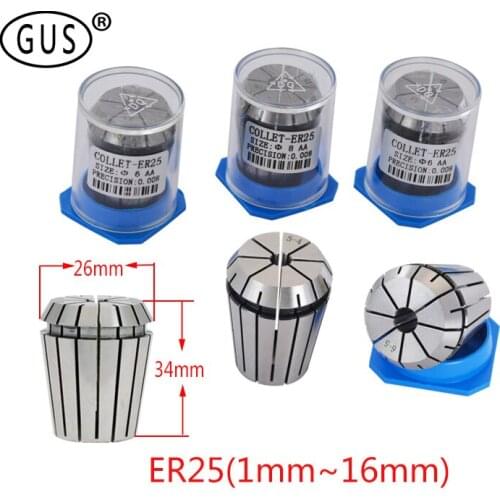 1 pcs 0.008mm chuck ER11 ER16 ER20 ER25 High Precision Spring Collet for CNC milling tool holder Engraving machine spindle motor