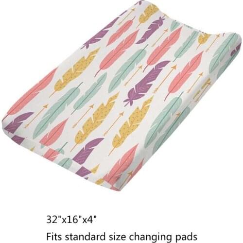 Baby Changing Pad Cover Soft Breathable Cotton Nursery Table Sheet Print Changing Mat Protector for Infant Toddler Shower Gifts
