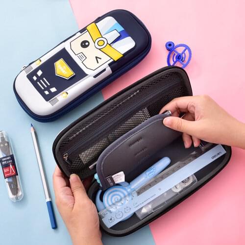 New Material EVA Zipper Pencil Bag Cartoon Robot For Boys Multifunction Pencil Case Big Capacity School Supplies Bags gifts