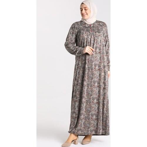 Minahill Large Size Print Dress 4781A-02 Navy 4781A-02