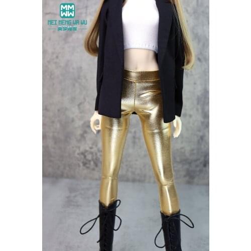 Fits 1/3 1/4 1/6 BJD Doll clothes DD SD YOSD Toy ball joint doll accessories Fashion Tight leather pants black, blue, gold