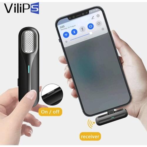 Vilips Portable Wireless Microphone Mic Audio Recording Microphone for iPhone Android Mobile Phone - Type-C