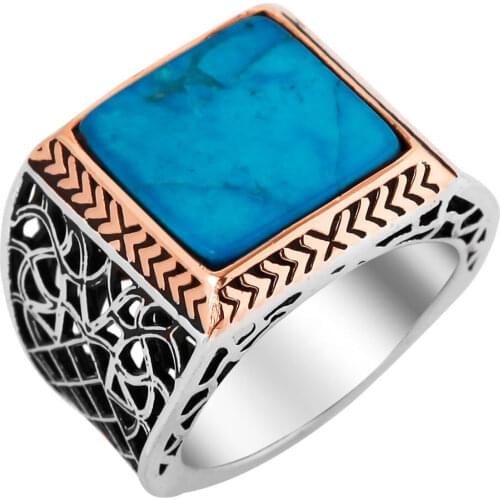 Silver Ring For Man With Stone 925 Carat Sterling Silver Real Pure Handmade Zircon Stone Ring High Quality Turkish Jewelry