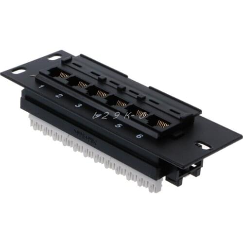 Network Tool Kit 6 Port CAT5 CAT5E Patch Panel RJ45 Networking Wall Mount Rack Mount Bracket