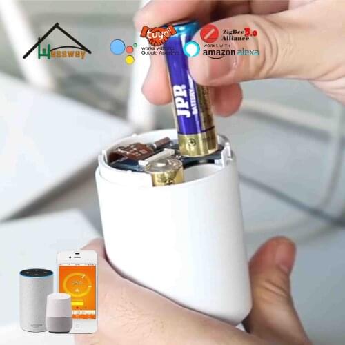 3.0V alkaline batteries low power-consunming Zigbee module alliance thermostat valve for Works with Alexa Google home