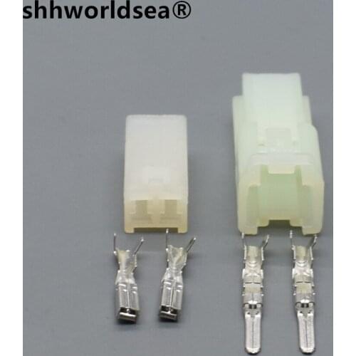 Shhworldsea 2Pin Electronic Female Male Automotive Connector Auto Household Connector Crimp Terminal Connector