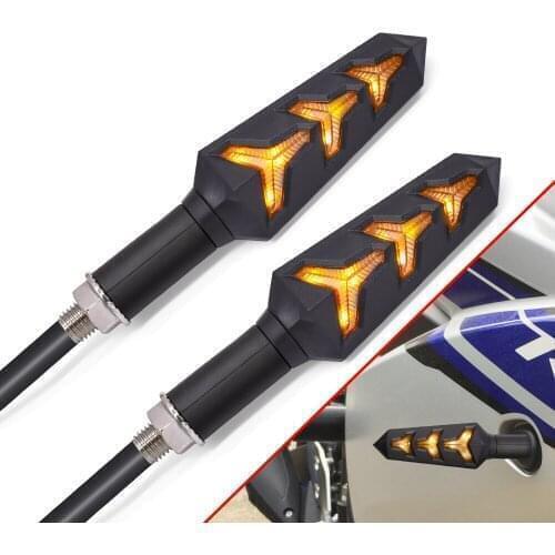 Motorcycle Signals Lamp Moto Turn Signal Light Built Relay Blinker LED Fishbone Flowing Water Stop Signal Brake Running Light
