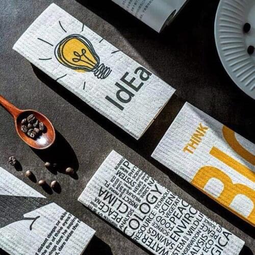 Thick Dishcloth Dish Towels for Kitchen Cotton Rapid Water Absorption Household Cleaning Towel Bamboo Fabric Cloth Repeat Use