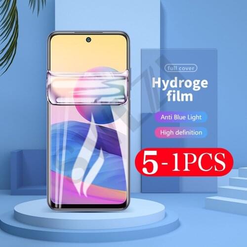 5-1Pcs soft full cover for Redmi protective hydrogel film note 10 5G pro MAX Not Glass phone screen protector