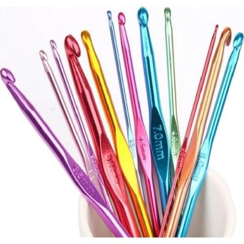 10/14PCS 2mm-10mm Aluminium Alloy Crochet Hooks Sewing Needle Hook Knit Weave