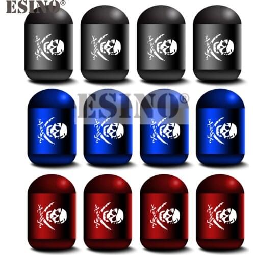 4 x Car Styling Aluminum Alloy Pirate Skull Wheel Tire Valve Caps Wheel Tires Valves Tyre Stem Air Caps Airtight Covers