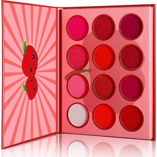 5 Piece Fruit Series 12 Colors Eyeshadow Palette Private Label Shimmer High Pigment Eye Shadow Pallete Makeup Custom Wholesale