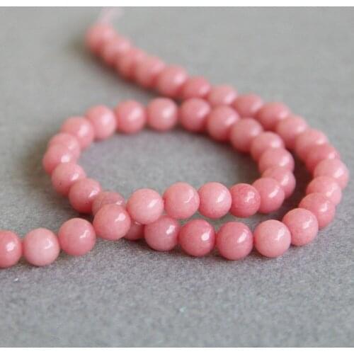 Accessory 8mm Fashion Pink Round DIY Chalcedony Beads Semi Finished Stones Balls Gifts 15inch Faceted Jewelry Making Wholesale