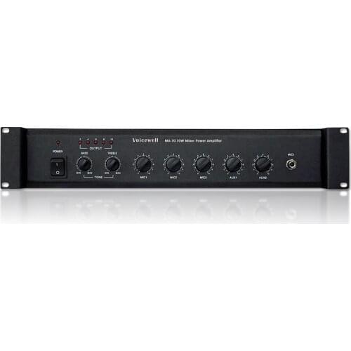 Ben & Fellows 120101 PA Mixer Amplifier Bass and Treble Control, Automatic Mute Function for Paging and Announcement
