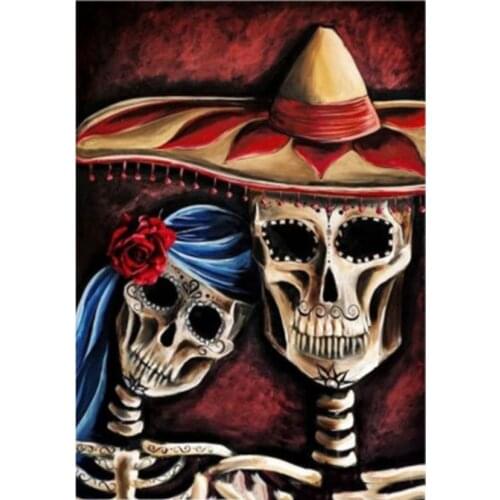 New Skull Men and Women Diamond Painting 5d Cross Stitch Diamond Embroidery Decorative Painting Diy GJ7487