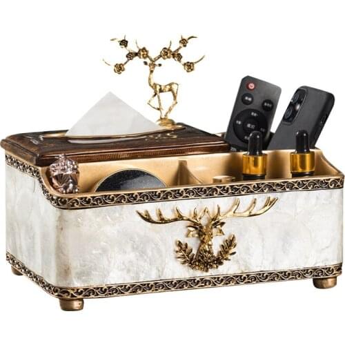 American Eco-friendly resin ashtray fashion light luxury living room desktop decoration portable high-grade storage tissue