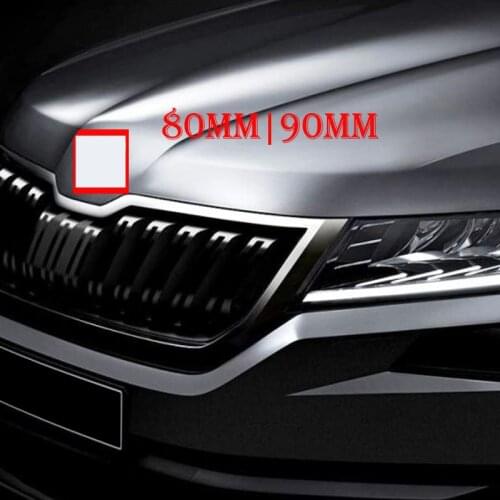 80mm 90m Car Styling Middle Front Grille Rear Trunk Emblem Replacement Logo Sticker for Skoda Octavia Superb Fabia Rapid Kodiaq