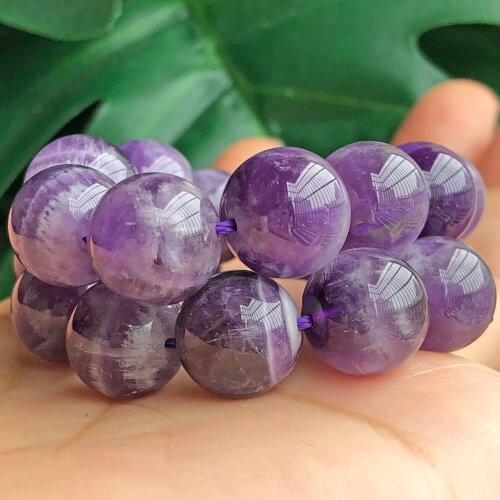 Natural Stone Dream Purple Crystals Amethysts Beads Round Loose Spacer Beads For Jewelry Making DIY Woman Bracelet 4/6/8/10/12mm