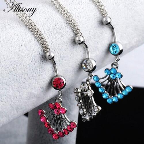 Alisouy 1pc Womens Sexy Fashion Body Belly Waist Chain Bikini Beach navel bell button rings Body Jewelry belly ring