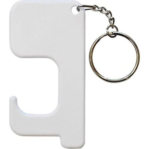 10Pcs DIY Blank Sublimation Heat Transfer Germ Free Key Chain for Open Door Elevator Zero Touch Hand Free MDF Key Ring