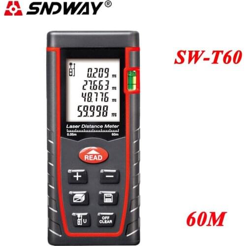 SNDWAY Digital Laser Rangefinder Laser Distance Meter Range Finder Area-volume-Angle Tester Trena Laser Tape Measure Tool