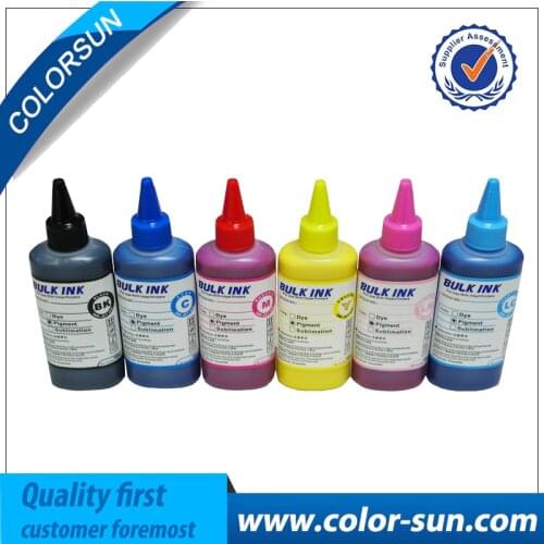 Hot Sale Pigment Ink 6 colors(CMYKLCLM) for Epson printer use for photos, Picture, Cotton T shirt