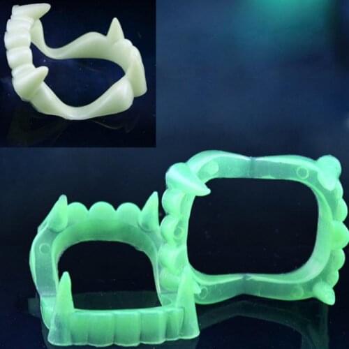 Vampire Fake Teeth For Halloween Party Glow In The Dark Prop Masquerade Cosplay Makeup Funny Luminous Dentures