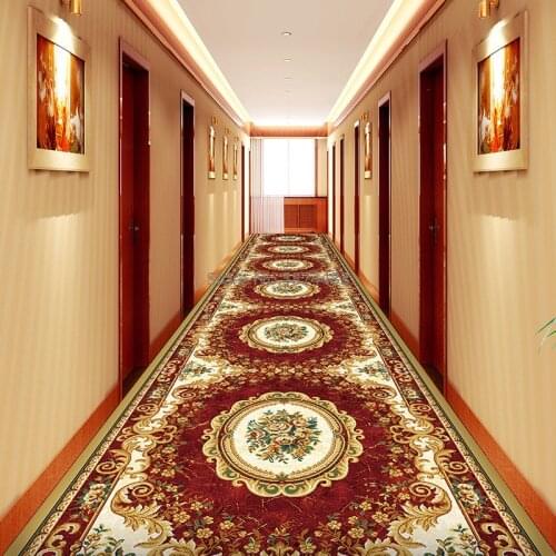 Arab Corridor Carpets Hotel Long Aisle Rug Decorative Entrance Hallway Runner Anti-Slip Stair Carpet Wedding Floor Rugs