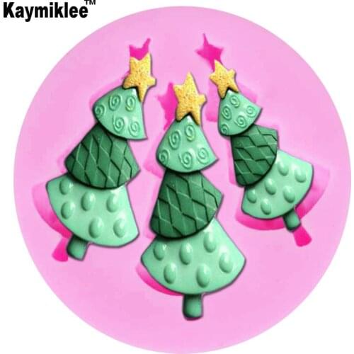 M270 3-Hole DIY Christmas Trees Cake Molds Fondant Chocolate Silicone Mold Candy Moulds Cake Tools SGS Certified