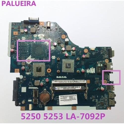 PALUBEIRA P5WE6 LA-7092P For ACER Aspire 5253 5250 Laptop Motherboard MBNCV02002 mainboard without hd port 100% full Tested