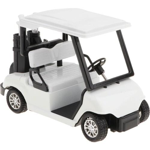 1/20th Diecast Mini Pull Back Golf Cart with Clubs Model Playset Creative Toy Presents Home Office Supplies –White