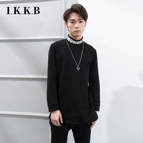 Mens trend of the Korean version of the bodyguard: Hanfeng ins2021 spring new slim mid length stand collar black