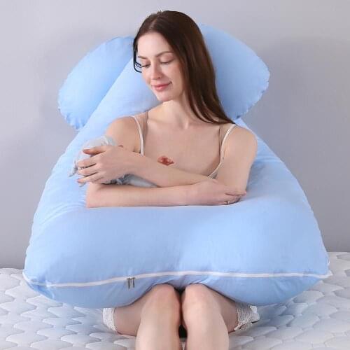 Soft Sleeping Support Pillow For Pregnant Women , Cotton Pillowcase U Shape Maternity Pillows Pregnancy Side Sleepers Bedding