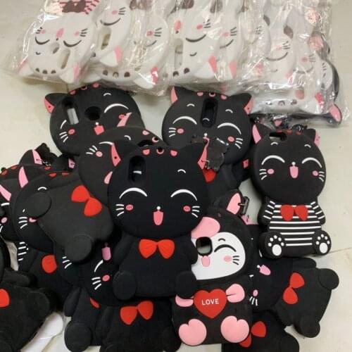3D Cute Cat Cartoon Soft Silicone Case For Huawei Y6 Y9 2019 Y9S Honor 9X Cover For Samsung A7 2018 S9 Plus a30 P20 Lite Nokia 3