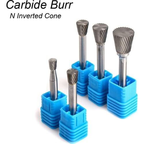 N Inverted Cone 1/4 6mm Engraving Carving Rotary Tool Tungsten Carbide Rasp Milling Cutter CNC Die Grinder Bit Dremel Accessory