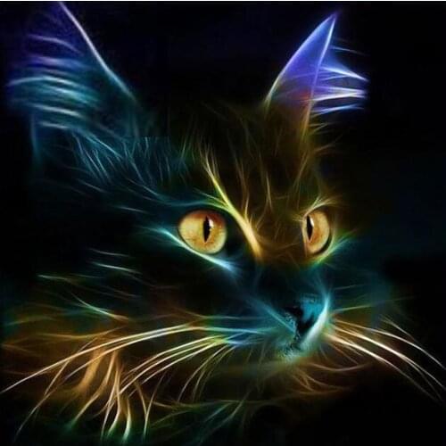DIY 5D Diamond embroidery painting animals clorful cat picture of rhinestones embroidery with diamond mosaic sets for Wall Stick