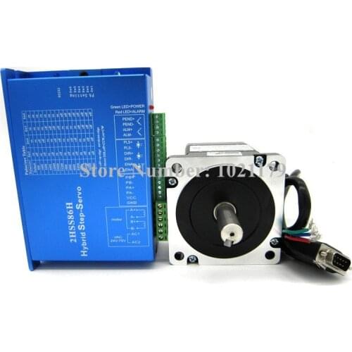 Nema34 86BH280E-1000 + 2HSS86H Closed-loop step motor 4.5N.m Nema 86 Hybrid closed loop 2-phase stepper motor driver cnc control